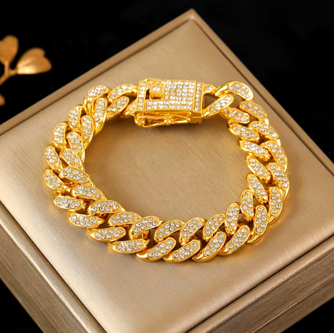 Gold Cuban Chain Bracelet For Women