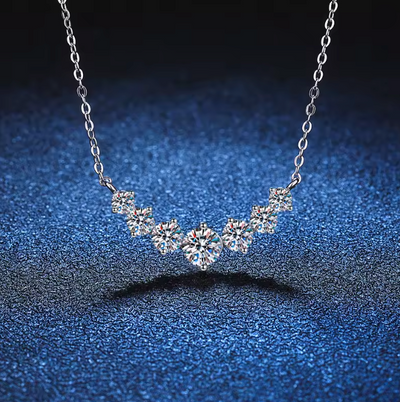 Moissanite 925 Sterling Sliver Plated 18k Necklace For Woman