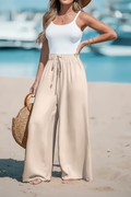 Women's Cotton Linen Wide Leg Pants
