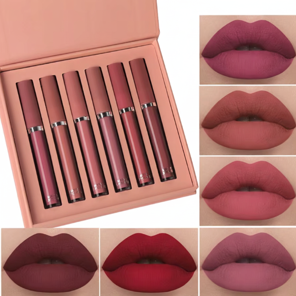 Matte Lip Gloss Set 6 Color Lipstick