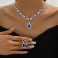 Crystal droplet necklace with earrings Set