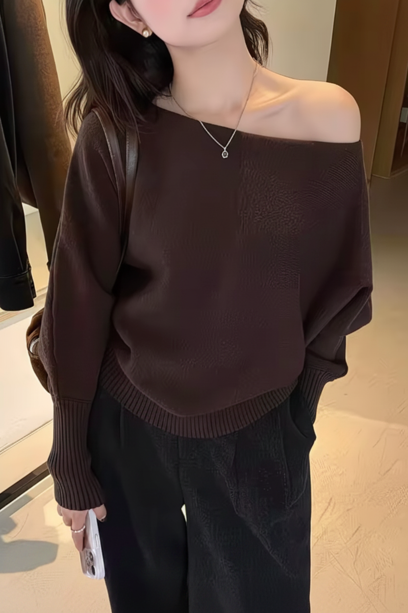 Elegant Long sleeve Knitted Pullover Women