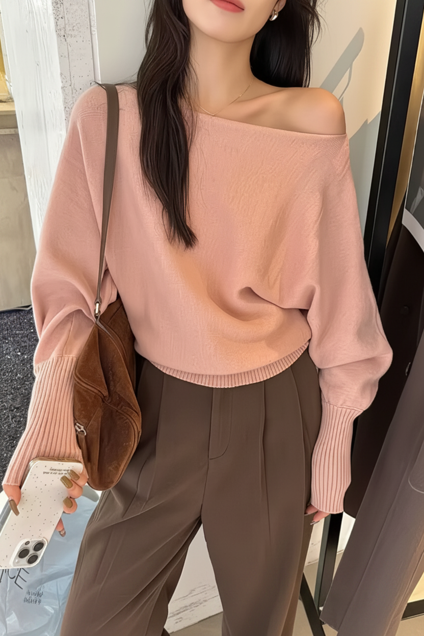 Elegant Long sleeve Knitted Pullover Women