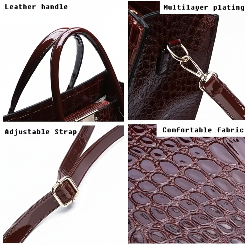 Luxury Women's Crocodile Pattern Handbag