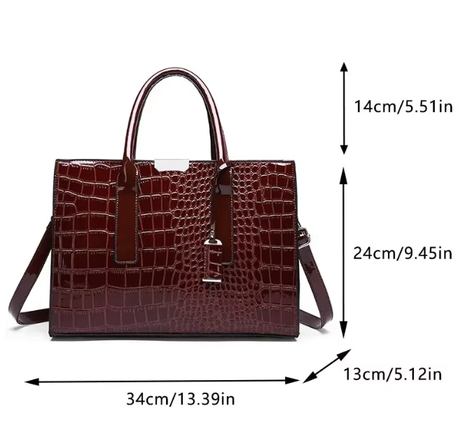 Luxury Women's Crocodile Pattern Handbag