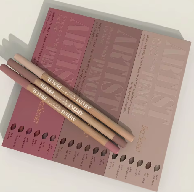 Lip Liner Pencils 6pcs Set Long-Lasting ( Non-Drying )