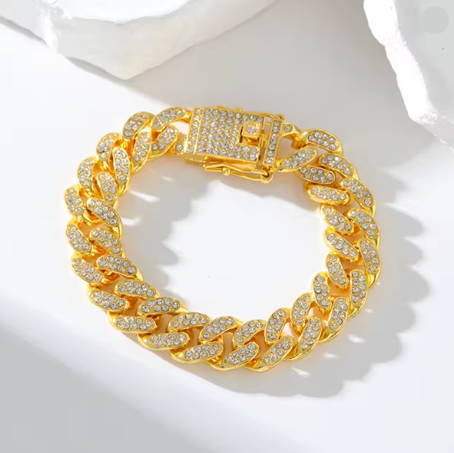 Gold Cuban Chain Bracelet For Women