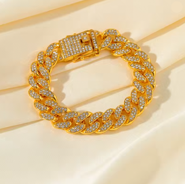 Gold Cuban Chain Bracelet For Women