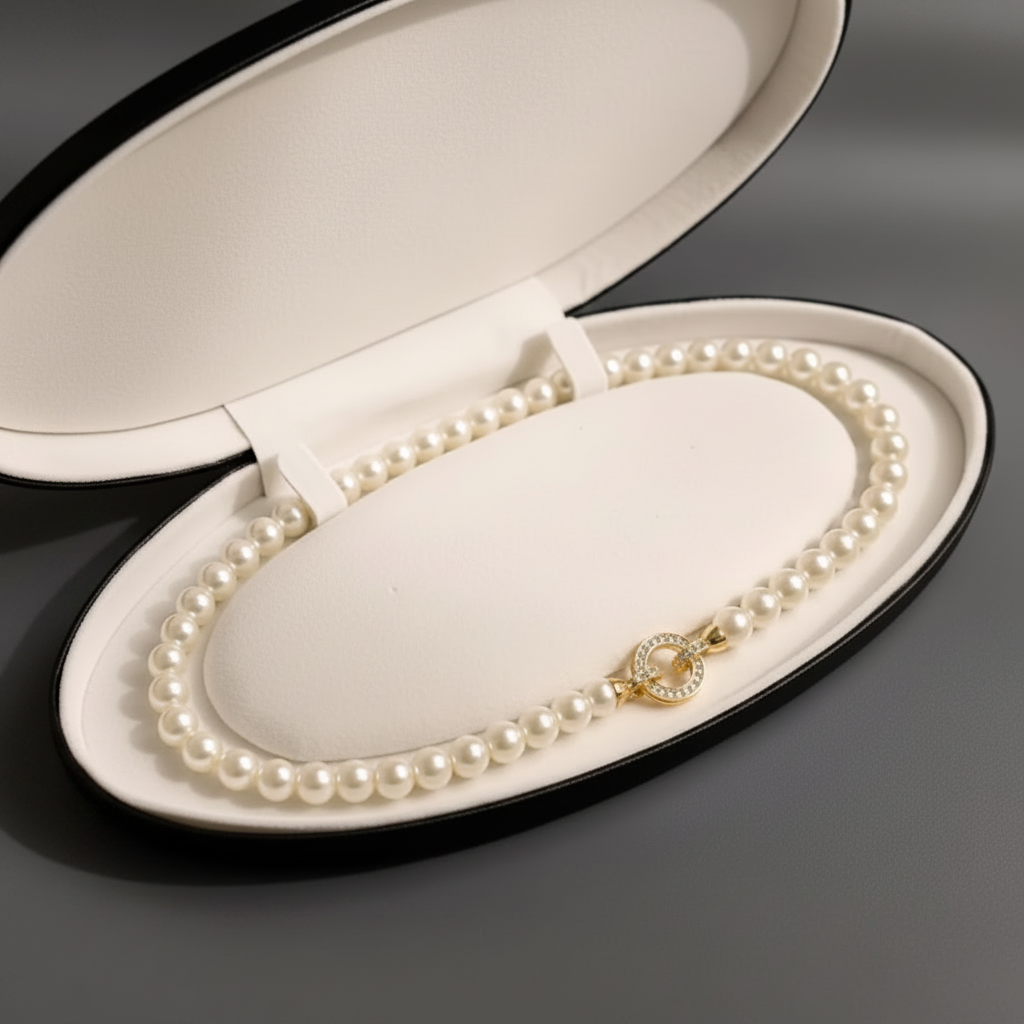 French Elegance Zircon Pearl Beaded Necklace