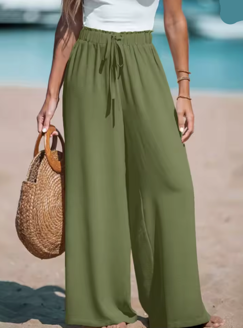 Women's Cotton Linen Wide Leg Pants
