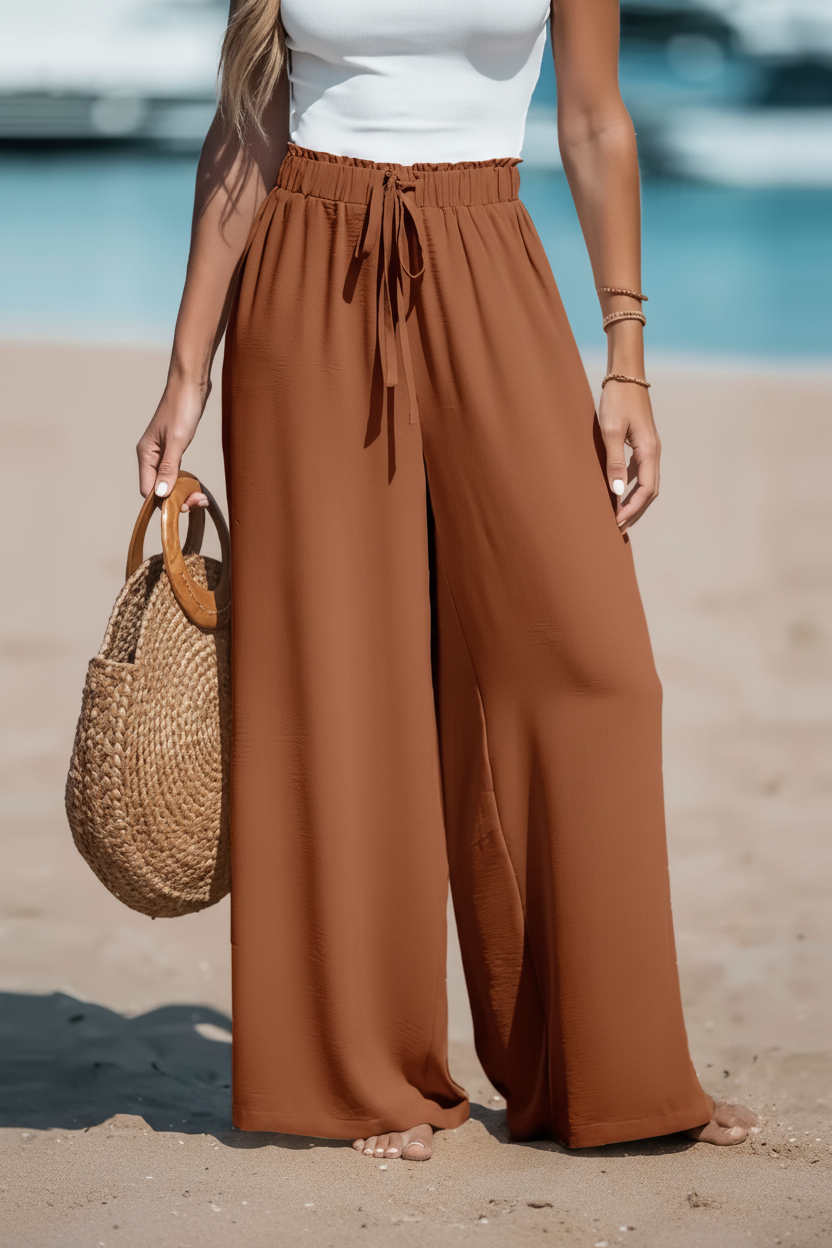 Women's Cotton Linen Wide Leg Pants