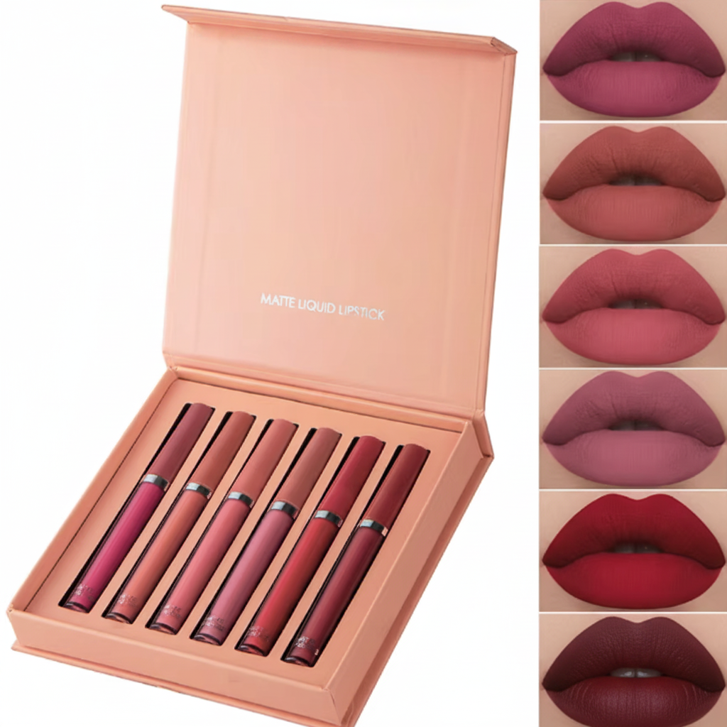 Matte Lip Gloss Set 6 Color Lipstick
