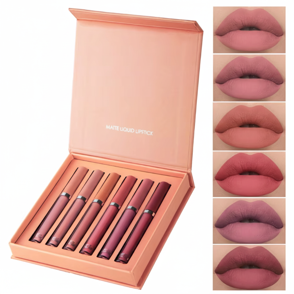 Matte Lip Gloss Set 6 Color Lipstick